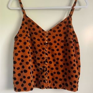 Madewell velvet button down crop top
